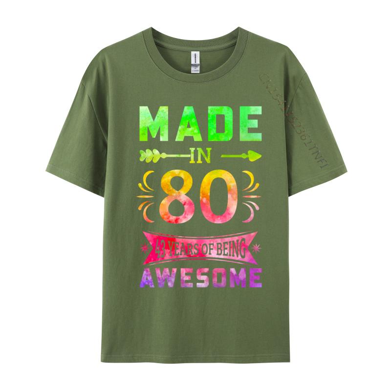 Unisex Classic Tshirts 43 Years Old Bday 43rd Birthday Idea Made In 1980 Tshirts Pure Cotton T Shirt Casual Funny Sarcasm Tees