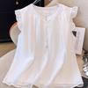 Plus Size Flutter Sleeve French Ruffle Doll Shirt - Women's Summer Loose & Slimming Top