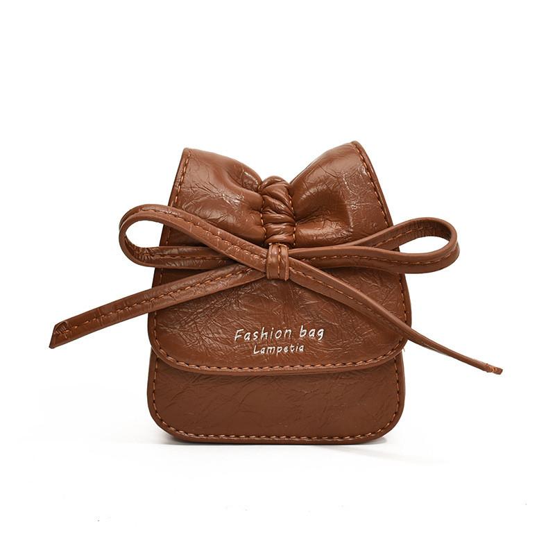 

Modern Korean Chic Solid Color Coin Purse For Girls With Cute Bow And Versatile Chain Strap