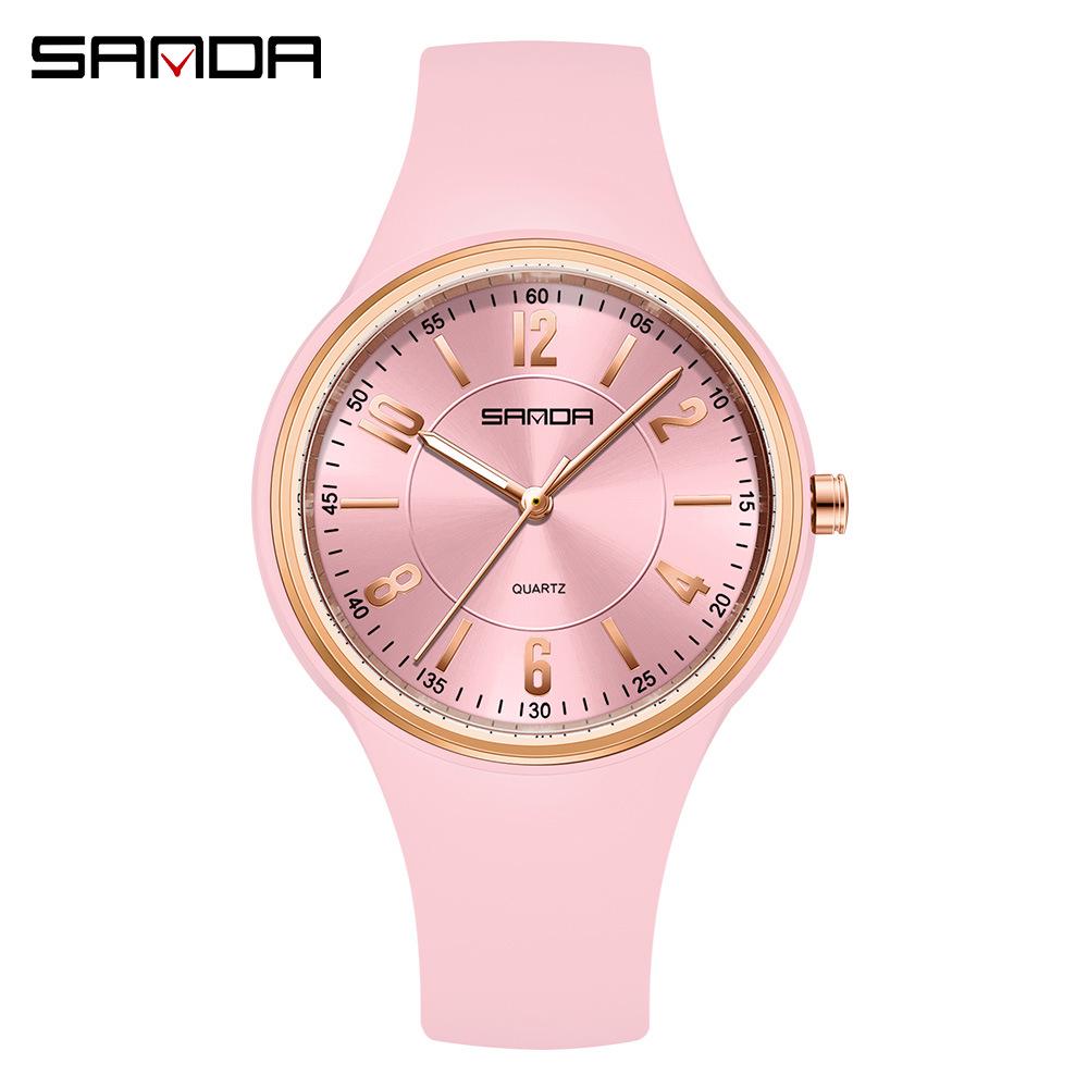 Sanda Men's Silent Quartz Watch: Lightweight, Waterproof, Silicone, Casual, Thin Design, Perfect for Students