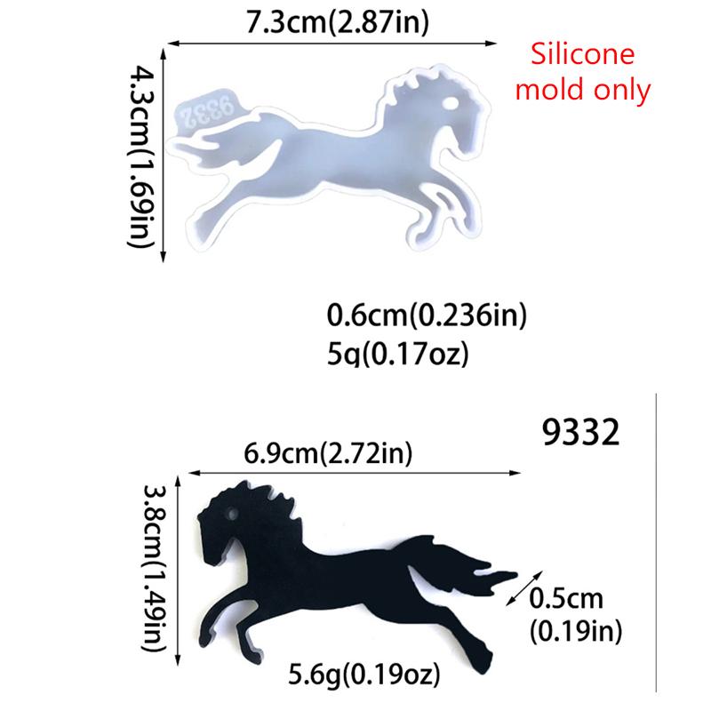 1 Piece Safe And Non Toxic Keyring Moluld Lovely Horse Mold Easy To Clean Keychain Silicone Casting Mould For Diy Lovers