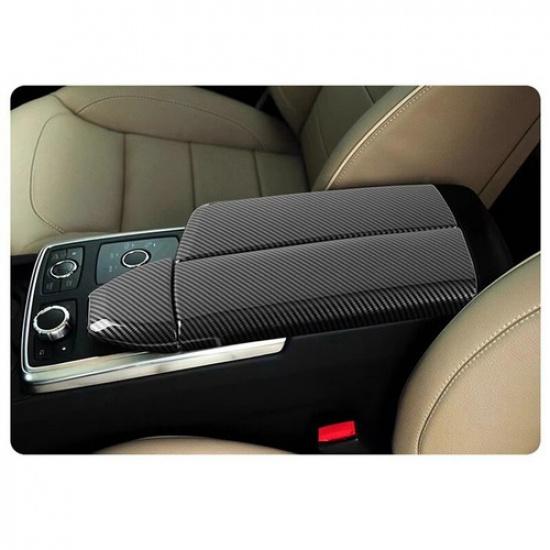 Gloss ABS Carbon Fiber Car Central Storage Box Cover For Benz ML GL 2012-2015