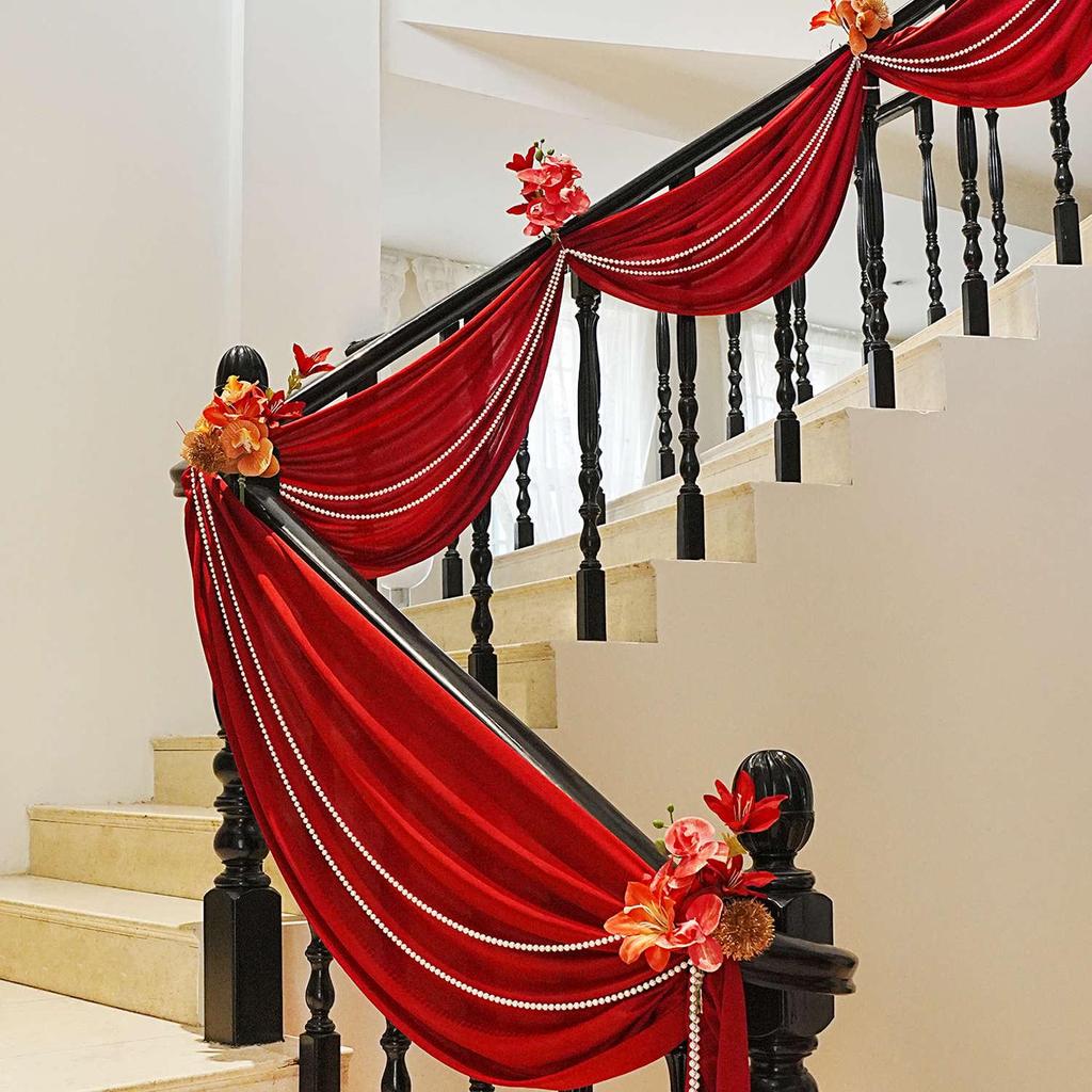 Double Happiness Wedding Stair Decor: Groom & Bride Side Pendant