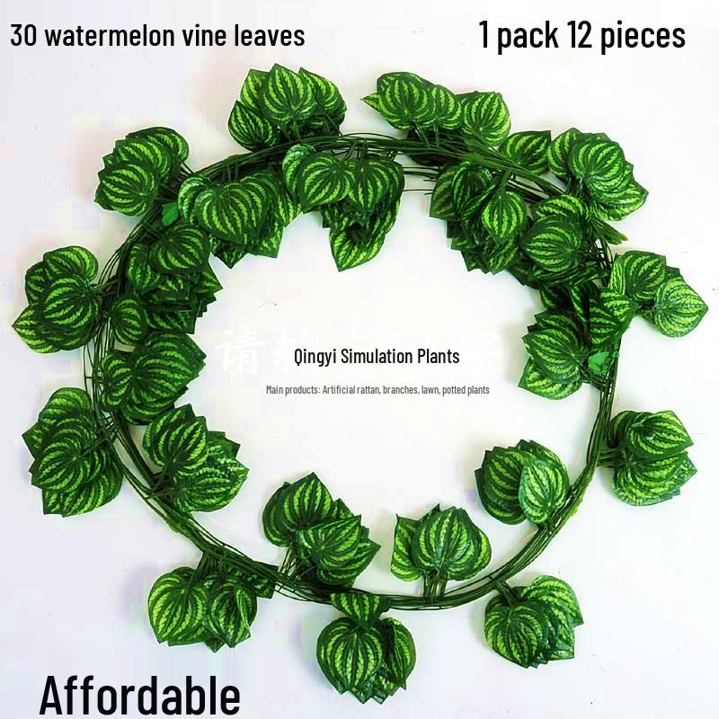 Artificial Watermelon & Grape Leaf Vine for Ceiling Decoration
