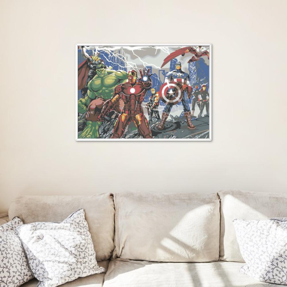 Painting by Numbers Paintings To Paint - Avengers In Action 50X40 Cm