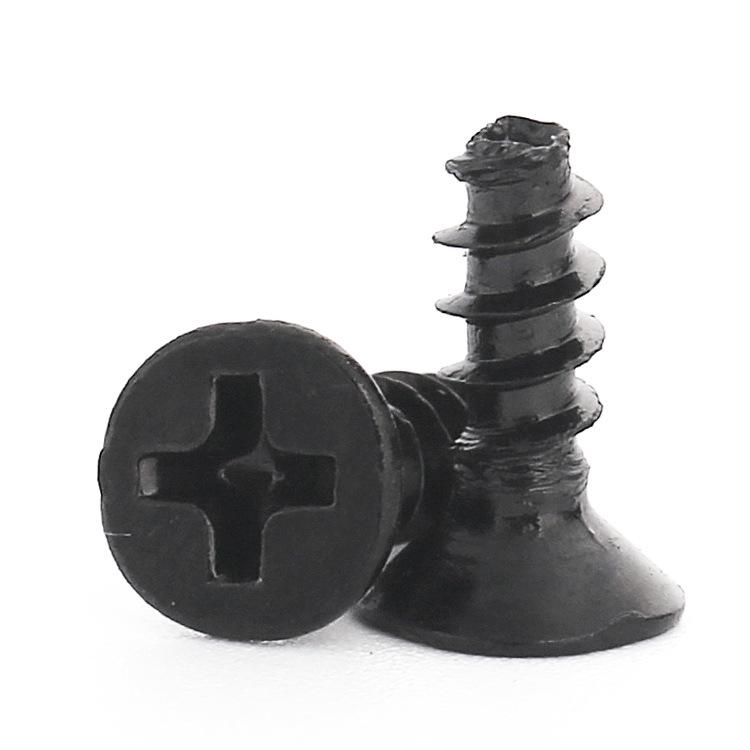 Black Hardened Countersunk Phillips Self-Tapping Screws m1-m4