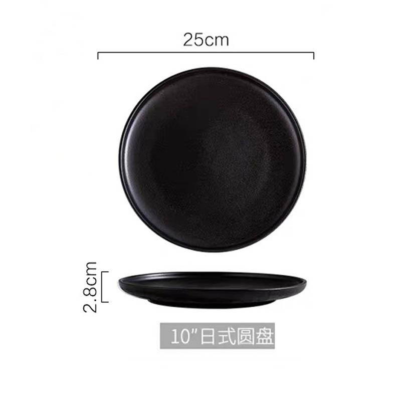 Creative Black Frosted Steak Plate Internet Celebrity Phnom Penh Western Food Plate Flat Plate Hotel Restaurant Vegetable Plate Commercial Steak Plate