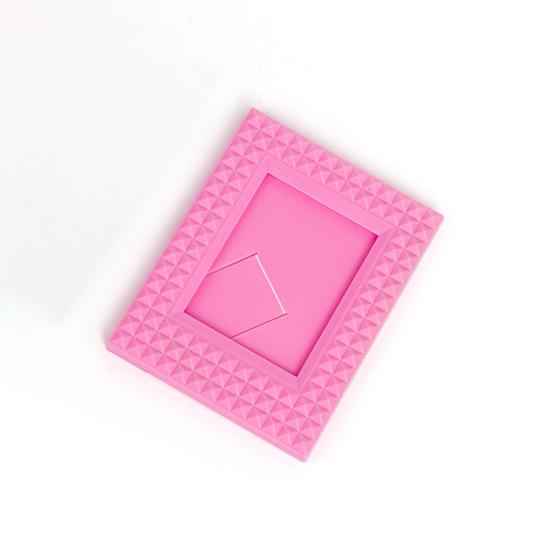 3 Inch Photo Frame Free-standing Anti-crack Solid Color Anti-skid Embossed Desktop Decor