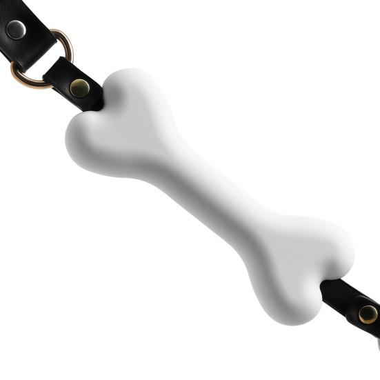 Adjustable Silicone Gag Bondage Mouth Gag, Dog Bone Breathable Ball with Strap Face Shape for Couples, Adult BDSM Role Play Toy And Couple Games