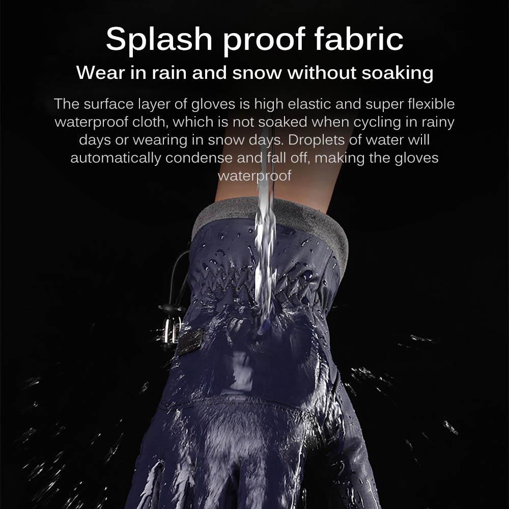 Motorcycle Gloves for Men Winter Warm Fleece Waterproof Thick Motorcycle Non-slip Outdoor Skiing Soft Riding Windproof Gloves