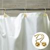 12Pcs Shower Curtain Hook Shiny Polished Hollow Ball Design Strong Rustproof Iron Hooks Fixing Easy Installation Washroom Bathroom Curtain Rod Hooks