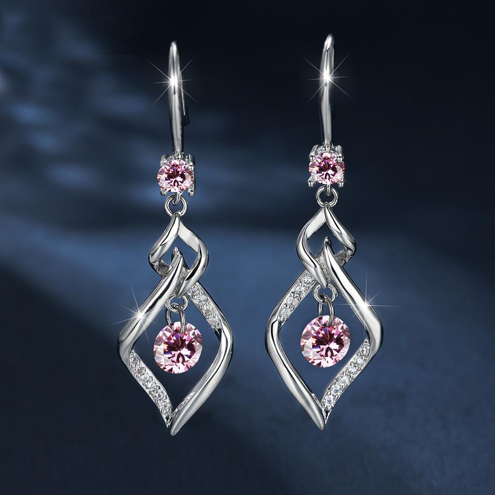 

European and American Light Luxury Fashion Rotating Tassel Twisted Earrings with Versatile Design Sense