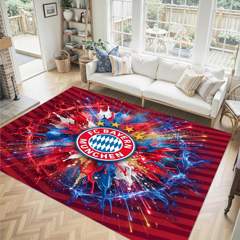 Tappeto in velluto di cristallo con design Bayern Monaco Accogliente Non?Tappeto Stampato Antiscivolo per Camera da Letto Soggiorno Ingresso