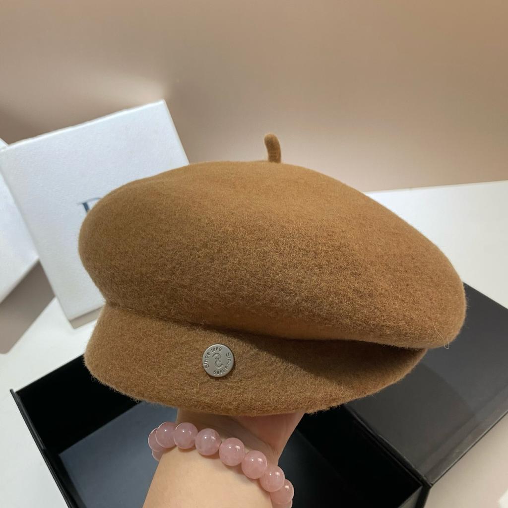 Warm Sun In Winter~ Japanese Sweet Retro Wool Beret High Quality Designer Irregular Painter Hat