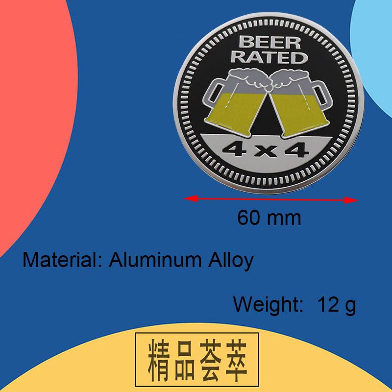 3D Car Styling Beer Blizzard Coffee Veteran Zombie 4x4 RATED 4x4 for Car Door Fender Trunk Rear Bonnet Nameplate Decal Emblem Badge Sticker