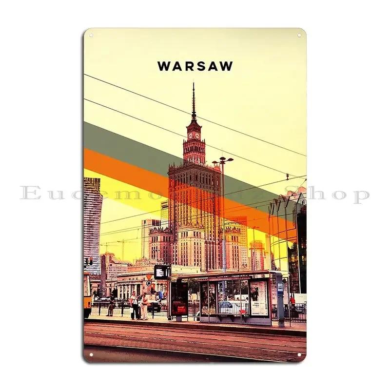 Warsaw Poland Metal Sign Funny Poster Garage Club Design Tin Sign Poster 20x30cm(7.8x11.8inch)