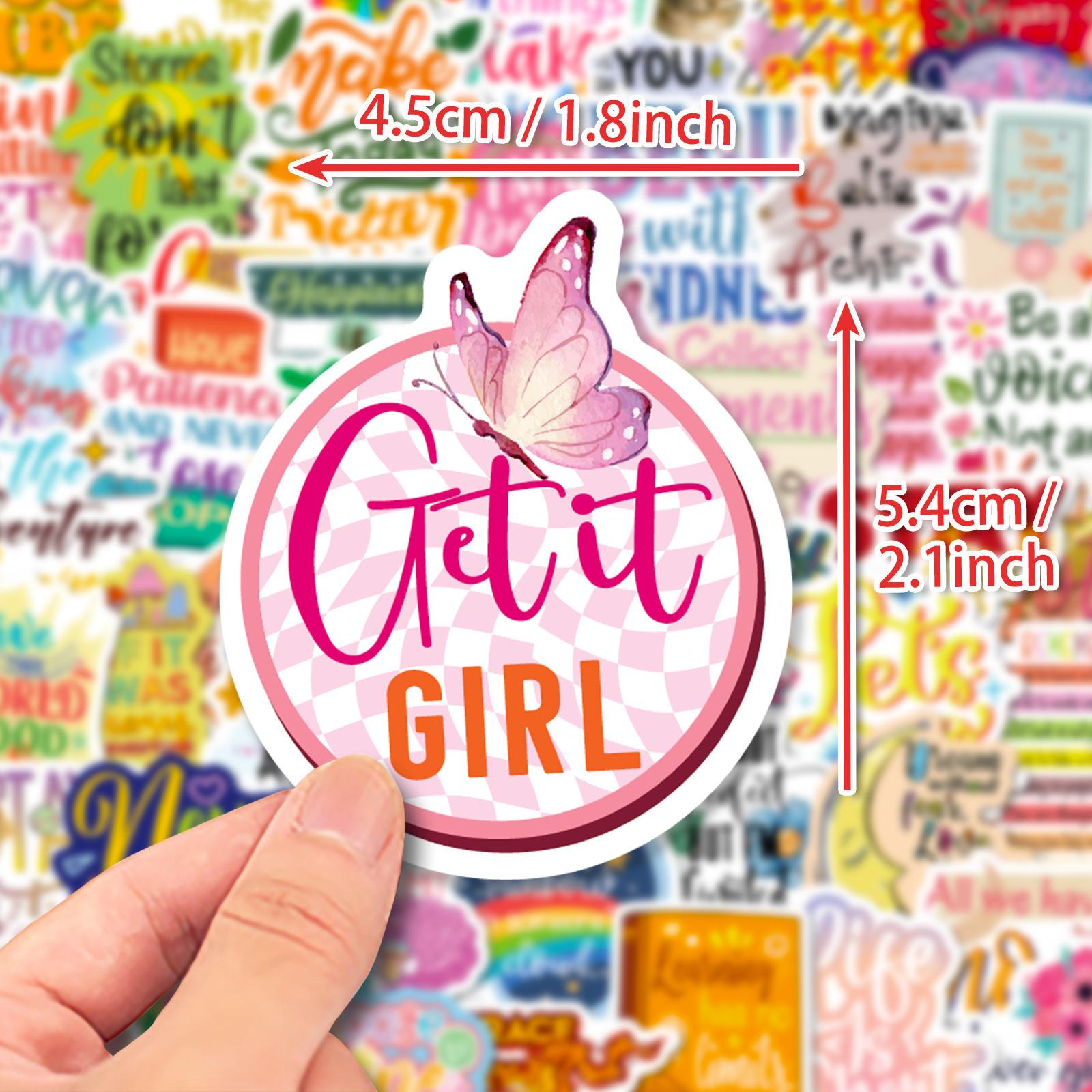 

50 Motivational English Text Ins Style Cartoon Graffiti Stickers DIY Handbook Decorative Stickers