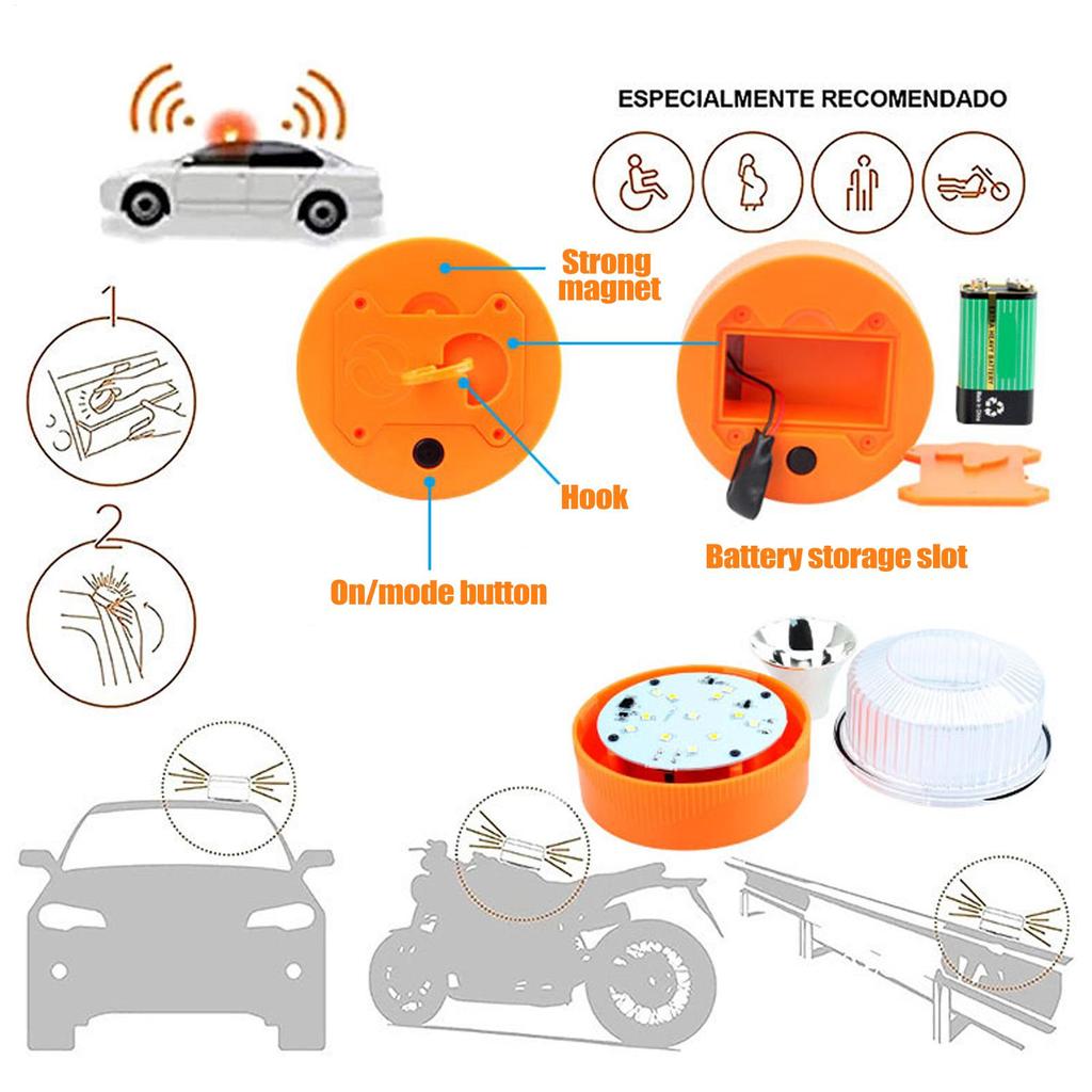 LED Strobe Lights for Trucks Magnetic Double-Mode LED Portable Auto Supplies Bright Strobe Light for Trailer Construction Work