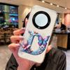 For Honor X9b X9a X9c Magic5 6 7 Lite Blue Butterfly Flower Letters A-Z Transparent Clear Women Phone Case Silicone Bumper Cover