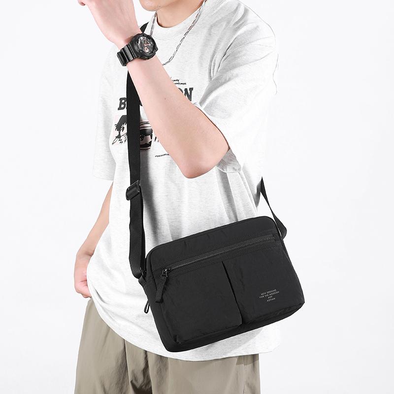 Solid Color Shoulder Bag Multi-compartment Crossbody Bag