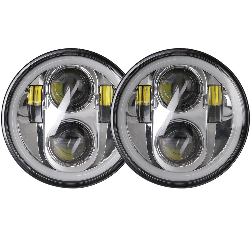 For Triumph Rocket iii 3 & Speed Triple & Street Triple 5 3/4" Headlight For Iron 883 Dyna 2PCS 5.75 inch LED Headlamp Projector