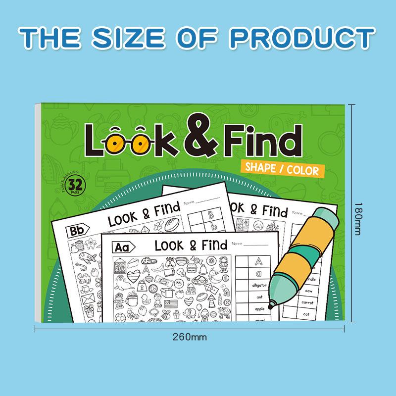 Нетоксичная книга-искалка для детей со спрятанными предметами Практика концентрации Внимание Раскраска для веселья Домашнее обучение Раннее образование