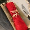 Metal Napkin Holders for Table Christmas Deer Ring Alloy Elk Holder Holiday Elegant Settings New Year Ring Winter Party Festive Dining Decoration