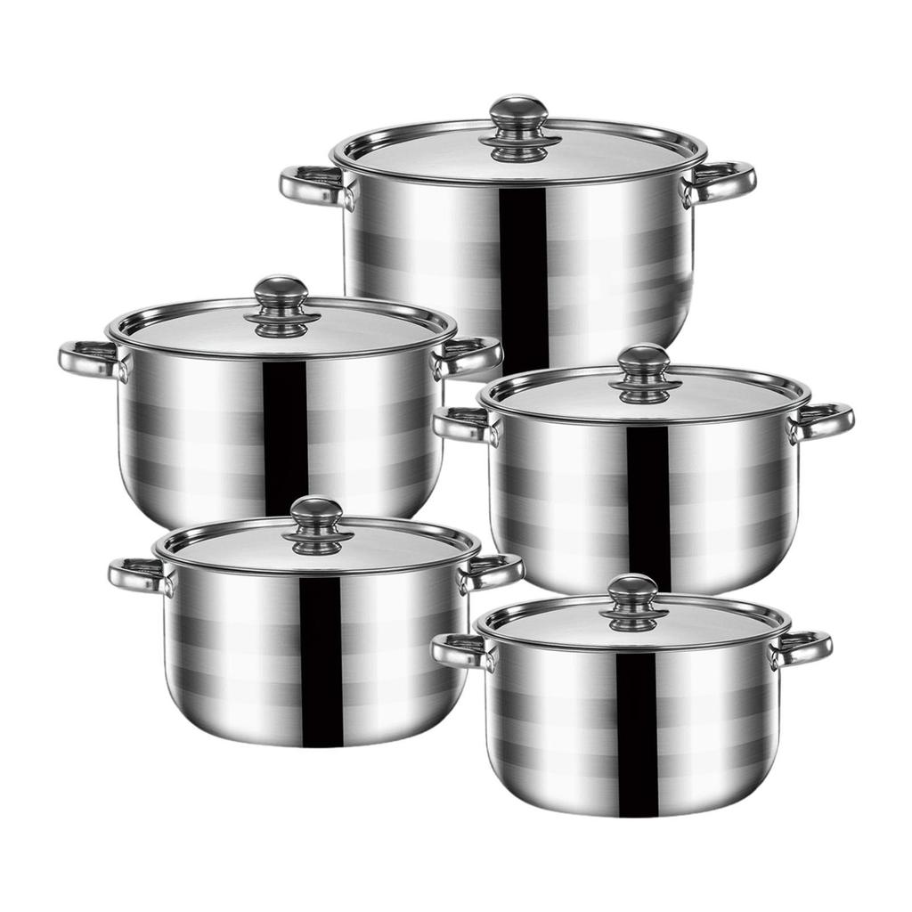 5Pcs Casserole Pan Set Pot Set with Lid Pasta Pot with Handles Kitchen Induction Pot Kitchen Cookware Set for Home Restaurant