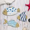 3 Stück Holzfisch Nautische Wanddekoration Strand Küstenfisch Wandkunst Rustikale Fisch Hängende Skulptur für Badezimmer Seehaus Dekoration