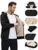 KEFITEVD Black Cold Weather Training Thick Padded Winter Sports Pullover Warm Jersey Solid Size L Men's Sweatshirt, Wear, Fleece-Lined Jacket,