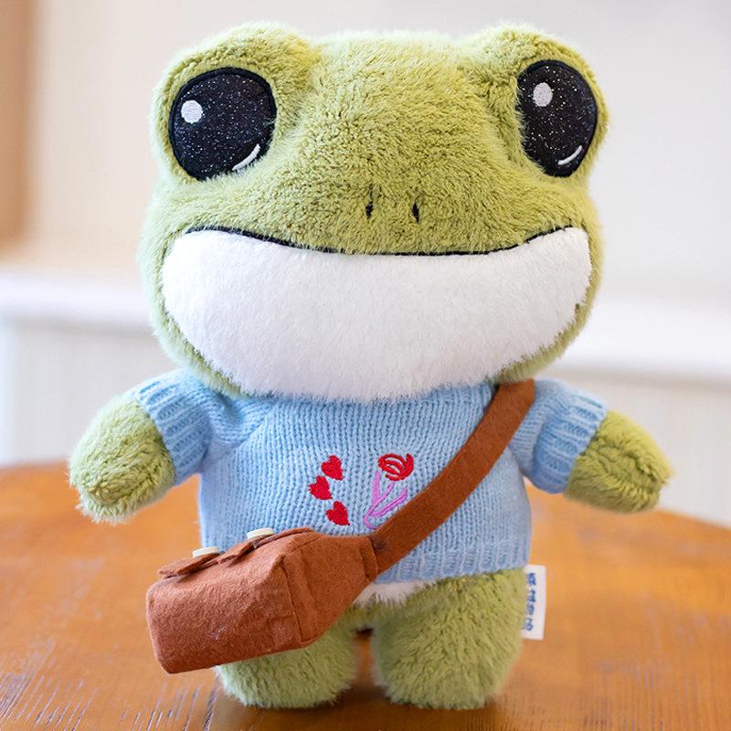 Lalafanfan little frog plush toy as a gift for girls, 30cm