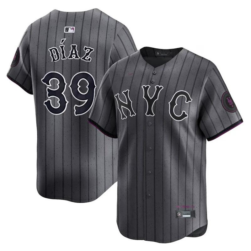 Teljesen hímzett New York Mets Szám. 39 Diaz Férfi Baseball Meccsmez