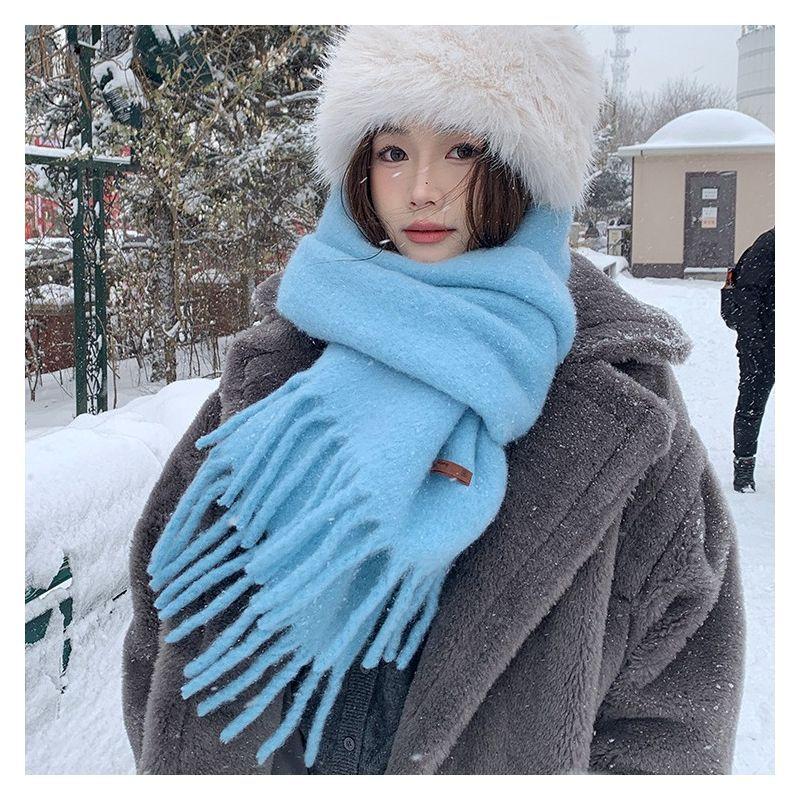 Wool New Year'S Red Knitted Scarf Women'S Winter Korean Atmosphere Warm Student Christmas Scarf