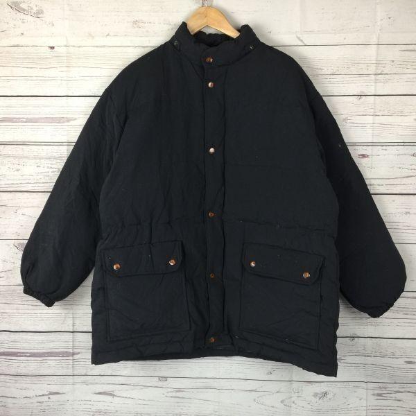 90s Vintage SANYO Down Jacket Women's M Black Full Zip Snap Front(USED)