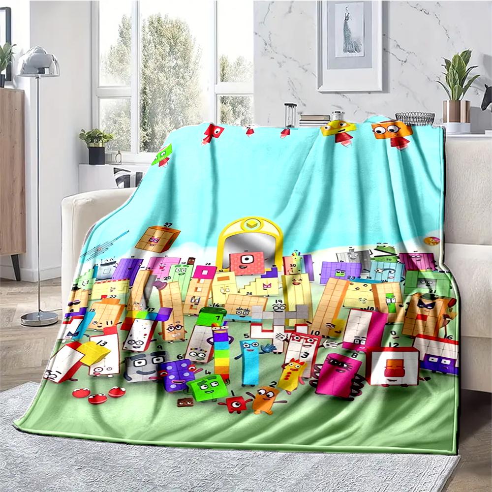 Coperta stampata a tema Numberblocks - Perfetta per divano, letto, viaggi e uso all'aperto | Lavabile in lavatrice, accogliente e resistente.