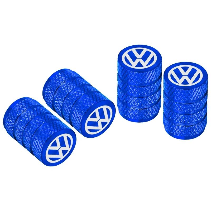 For VOLKSWAGEN VW 4Pcs Car Tire Valve Covers Aluminum Wheel Stem Air Valve Caps For Volkswagen GOLF MK6 Polo Tiguan VW GTI CADDY