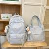 Schulranzen neues kleines frisches zweiteiliges Set Schüler-Schulranzen weiblich süß vielseitig Rucksack mit großer Kapazität Schleife Nylon-Rucksack