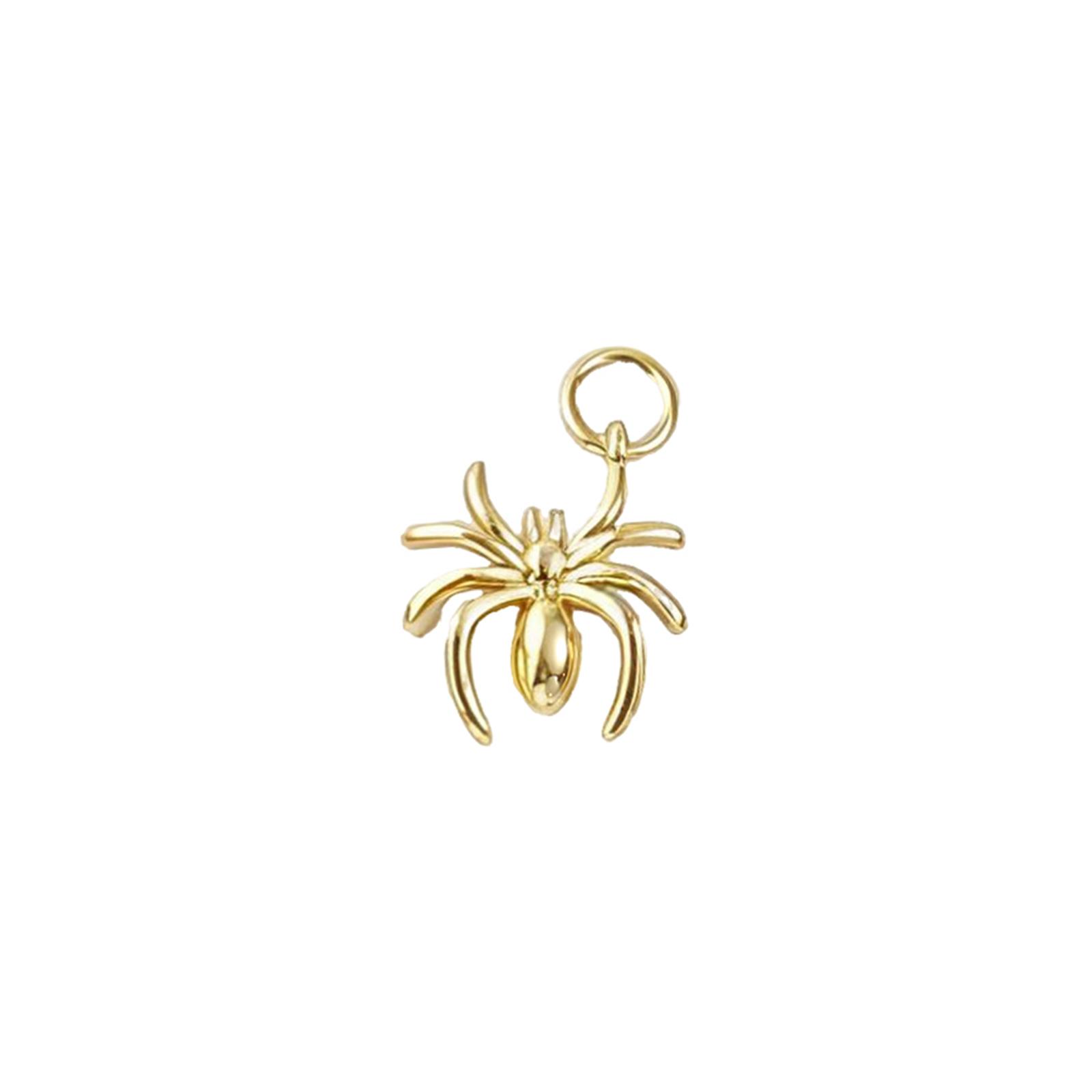 

2 Pcs Brass Halloween Charms 18K Gold Plated Skeleton Wizard Hat Spider Ghost Pendants For DIY Necklace Keychain Jewelry Making