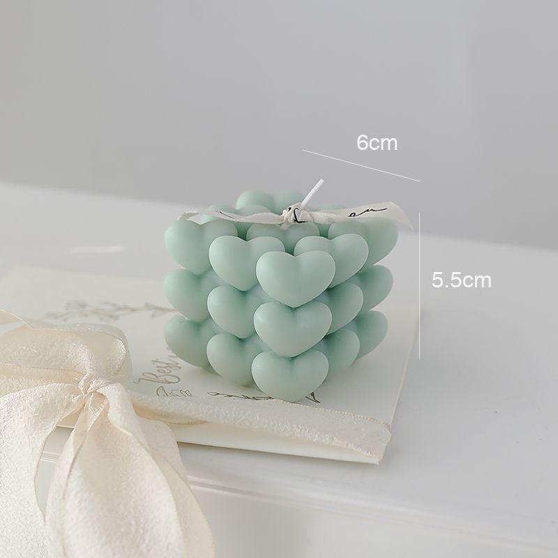 

Love Cube Aromatherapy Candle Creative Ins Wind Net Red Aromatherapy Ornament Photography Wedding Shop Romantic Props зелёный