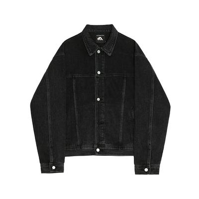 Retro gewaschene Jeansjacke Herren verwaschen locker kurzes Oberteil Koreanischer Stil Trendig Revers Arbeitsjacke