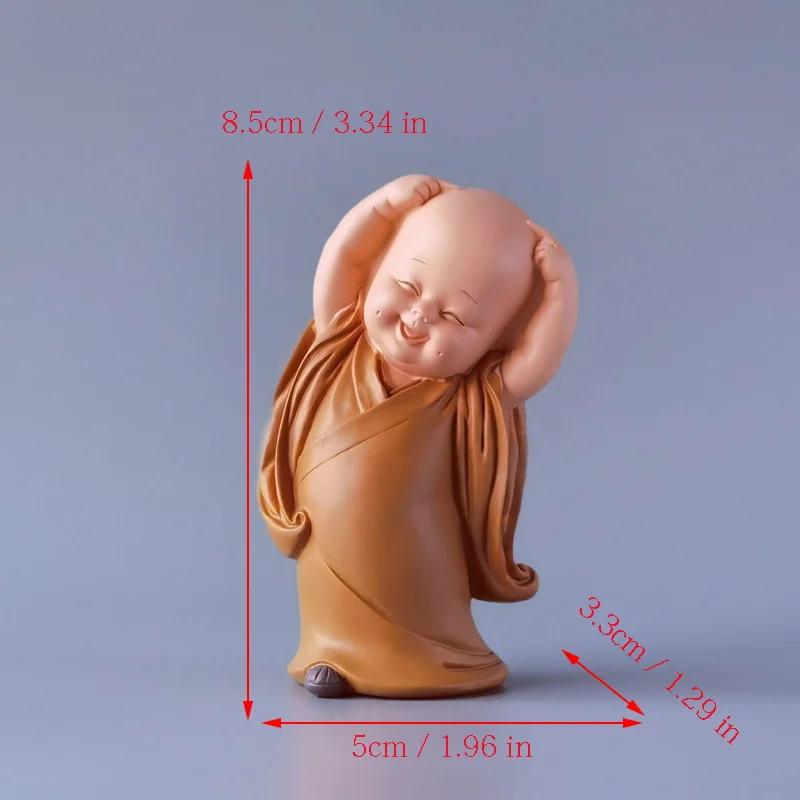 Resin Cute Little Monk Mini Statue Modern Handmade Sculpture Cute Home Living Room Desktop Figurines Children's Gifts Special