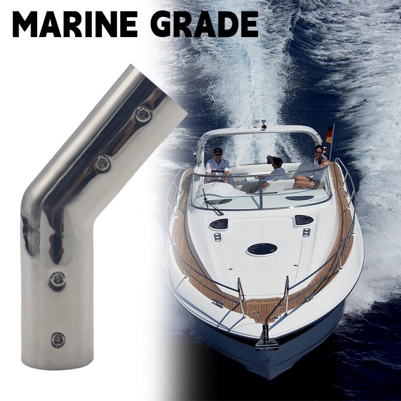 2-Way Pipe Fitting Elbow Marine 110/120/140 Degree Boat Hand Rail Fitting Elbow Pipe Connector 22/25mm with L Shape Hex Key