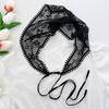 Headscarf Women's Bag Head Cover Hair Headgear Silk Scarf Hollow Flower Hooked Triangle Scarf Summer Thin Breathable Travel Headband