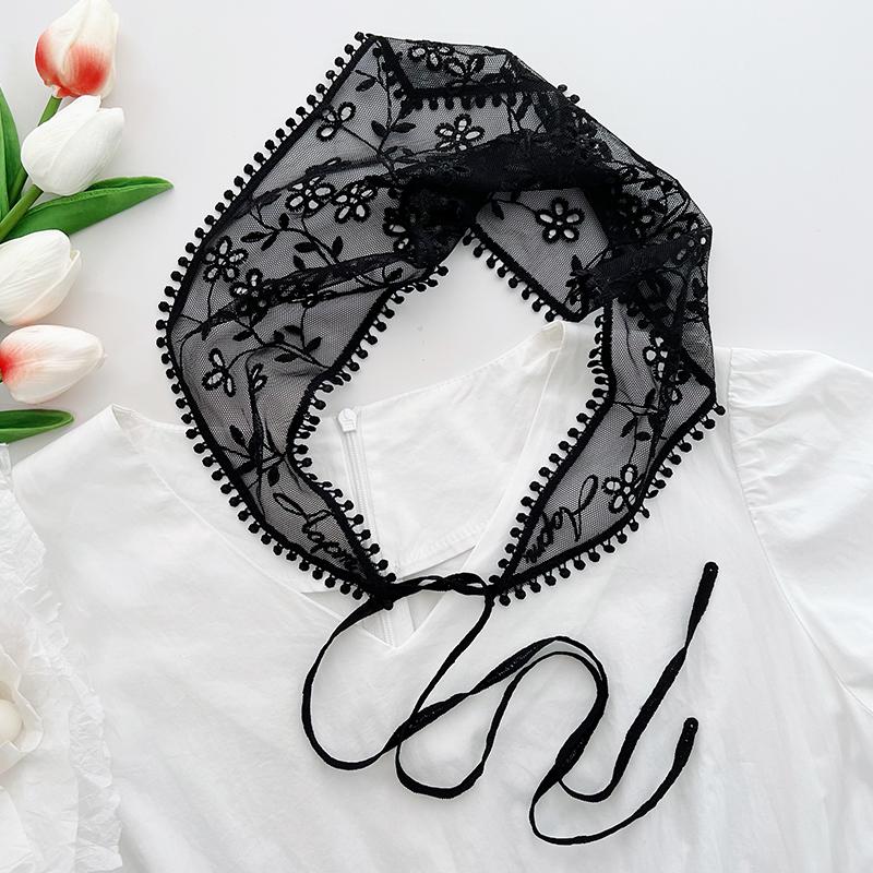 Headscarf Women's Bag Head Cover Hair Headgear Silk Scarf Hollow Flower Hooked Triangle Scarf Summer Thin Breathable Travel Headband