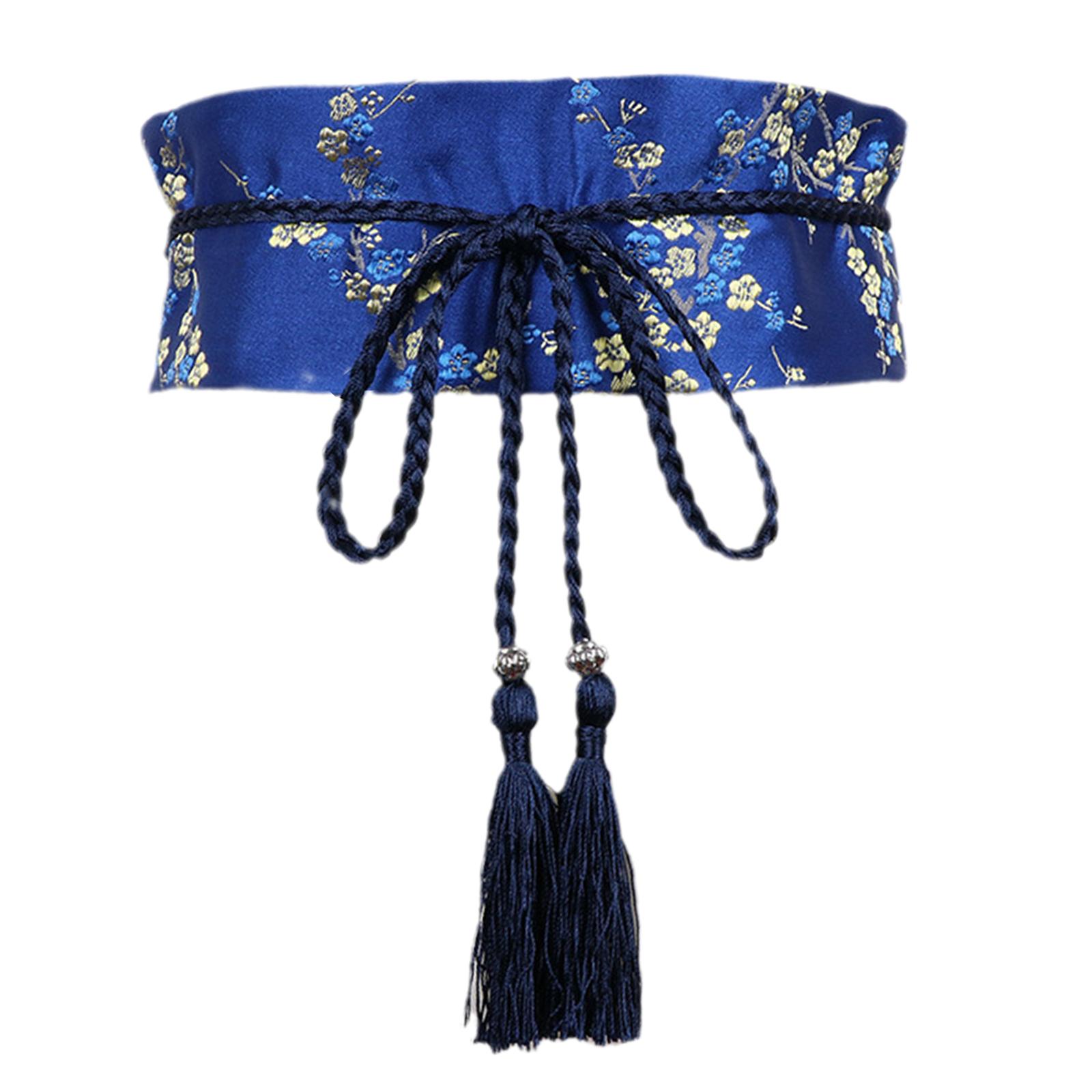 Cornbread Vintage Hanfu-tailleband voor dames, elegante Chinese stijl riem met kwastjes, accessoire voor Hanfu-kleding uit de Han-dynastie. koningsblauwe kleur