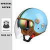 Men Women Motorcycle Helmet Biker 3/4 Open Face Helmet Retro Electric Bike Scooter ABS Shell Moto Jet Helmet DOT Approved