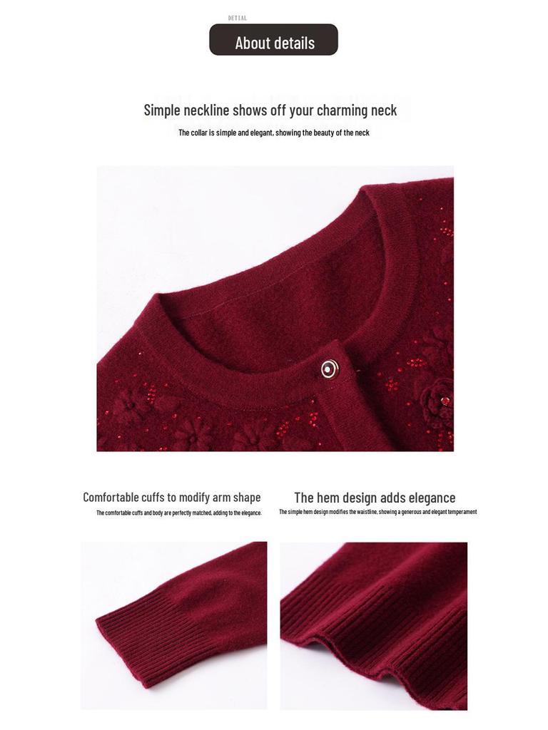 Classic Knitted Wool Cardigan for Women - Age-Defying Sweater Coat for Autumn/Winter