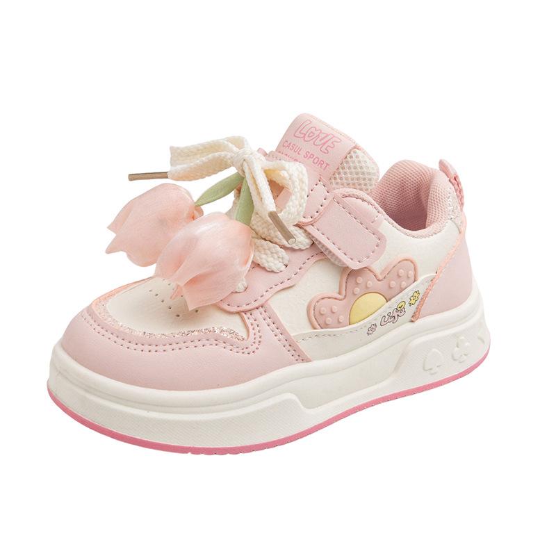 

Девичьи кроссовки принцессы: 2025 Холщовые туфли на мягкой подошве, Легкие и дышащие для осени Size 28 - 18CM розовый