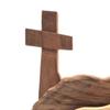 Décoration de Pâques représentant le tombeau vide, un plateau en bois avec la scène de la résurrection de Pâques et la scène de la Nativité de Jésus. Ornement de table.
