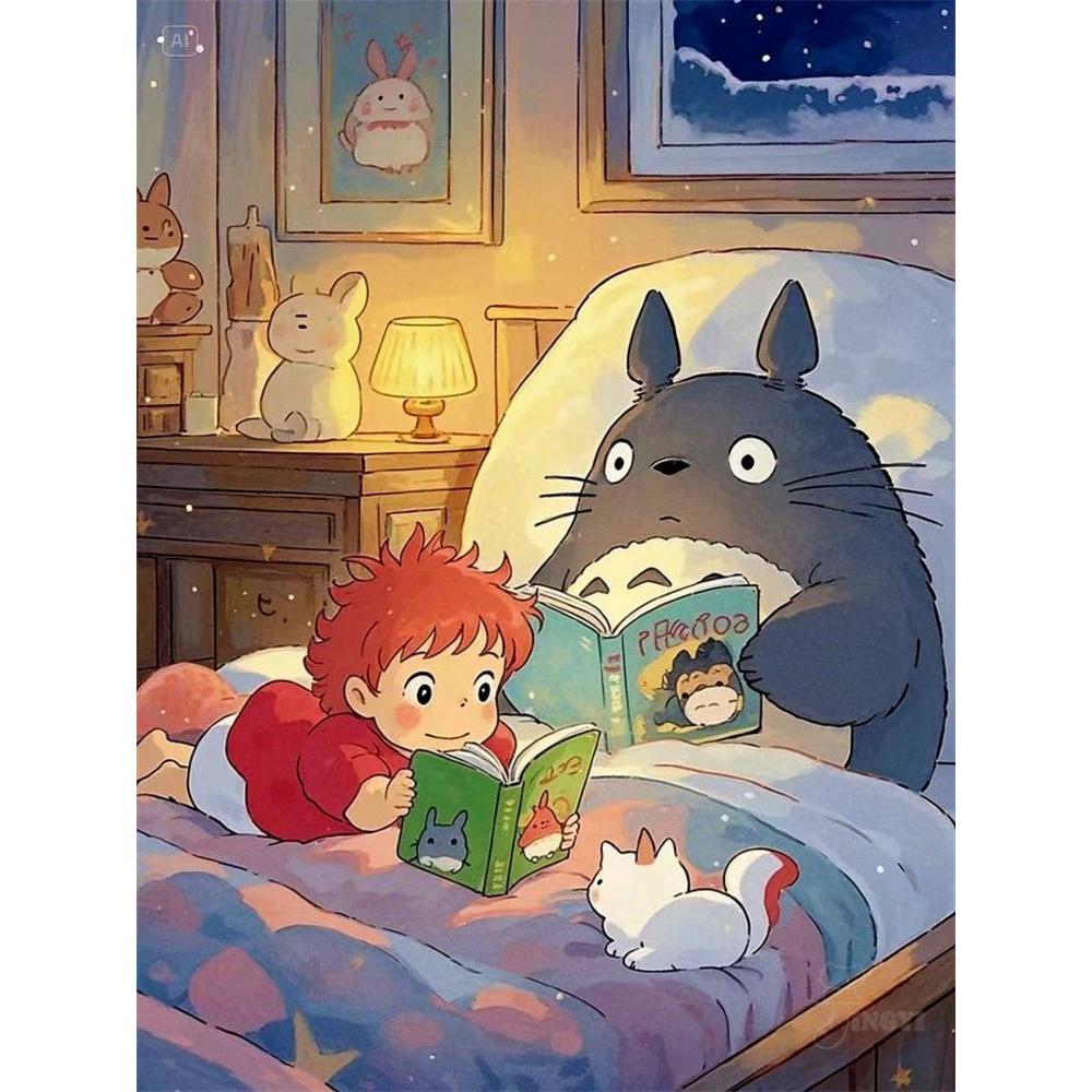 The Cartoon Animal Totoro Diamond Painting Japanese Anime 5D Diamond Embroidery Cross Stitch Handmade Art Gift Home Decor